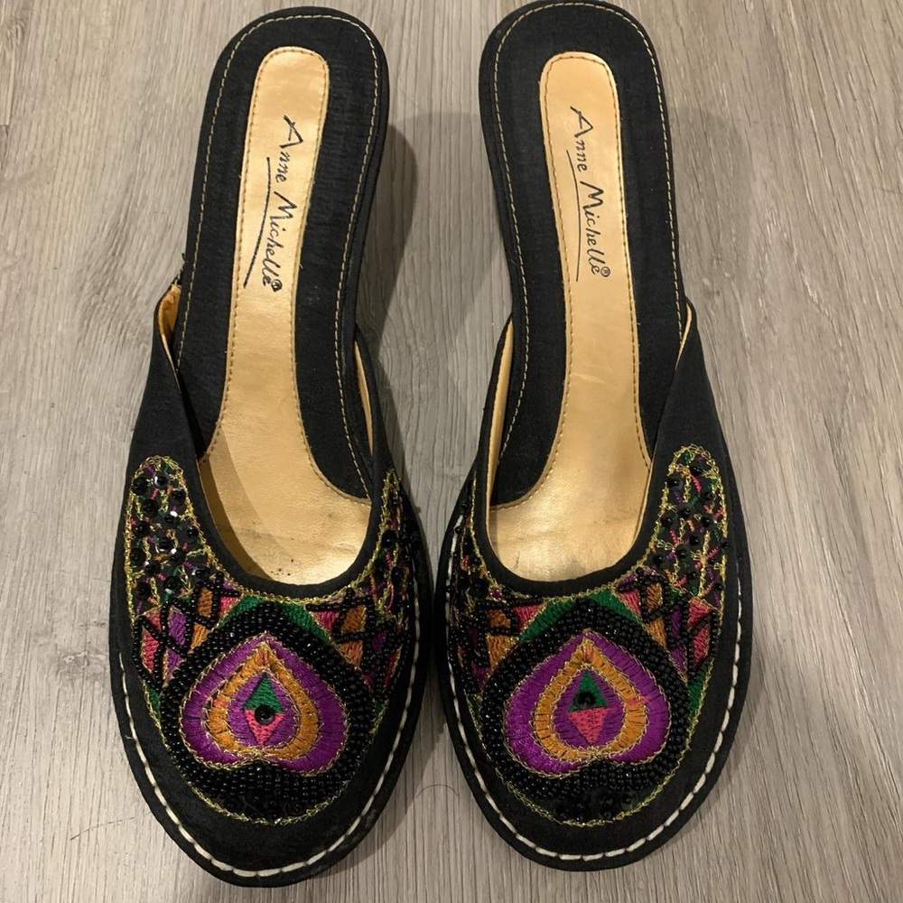 Beaded Closed Kitten Heels